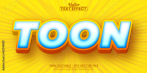 Toon text, cartoon style editable text effect
