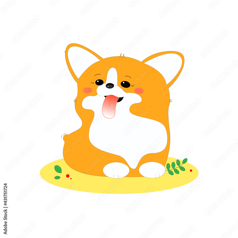 Obraz premium Corgi is the British Queen's dog. T-shirt print.