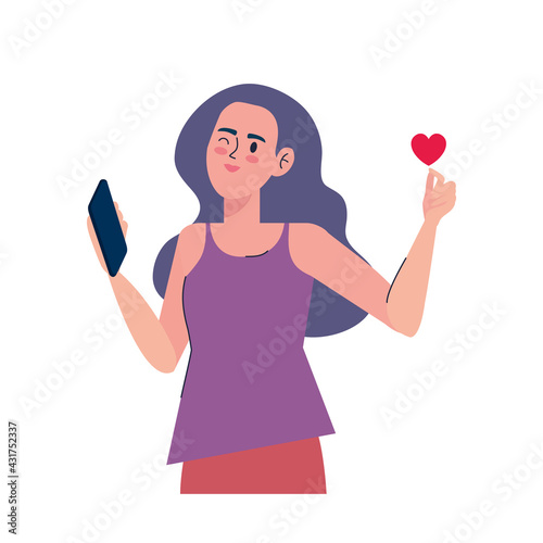 woman influencer with heart