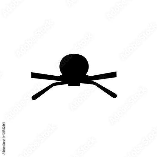 Drone flat icon. Simple style poster background symbol. Logo design element. T-shirt printing. Vector for sticker.