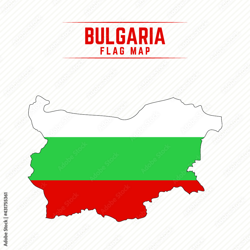 Fototapeta premium Flag Map of Bulgaria. Bulgaria Flag Map