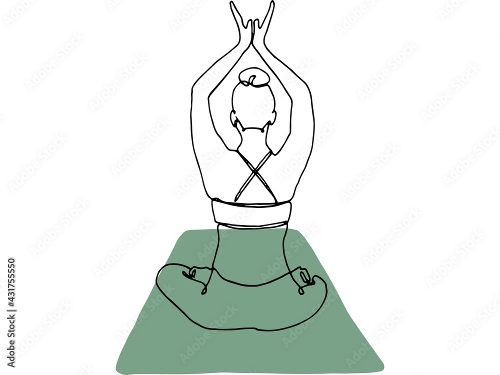 Illustration of a woman practicing yoga