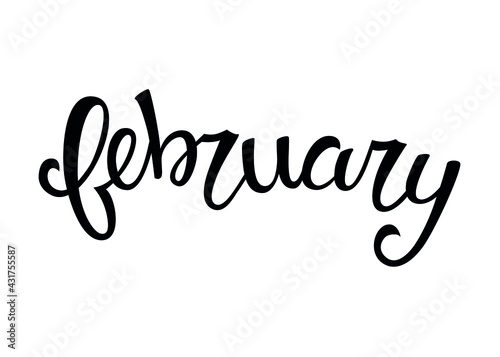 Lettering Fabruary for Print or calendar photo