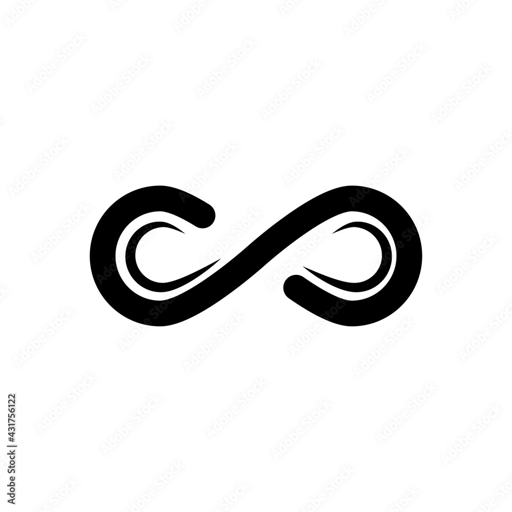 Infinity icon vector. Infinity sign in logo symbol. Trendy flat design style.