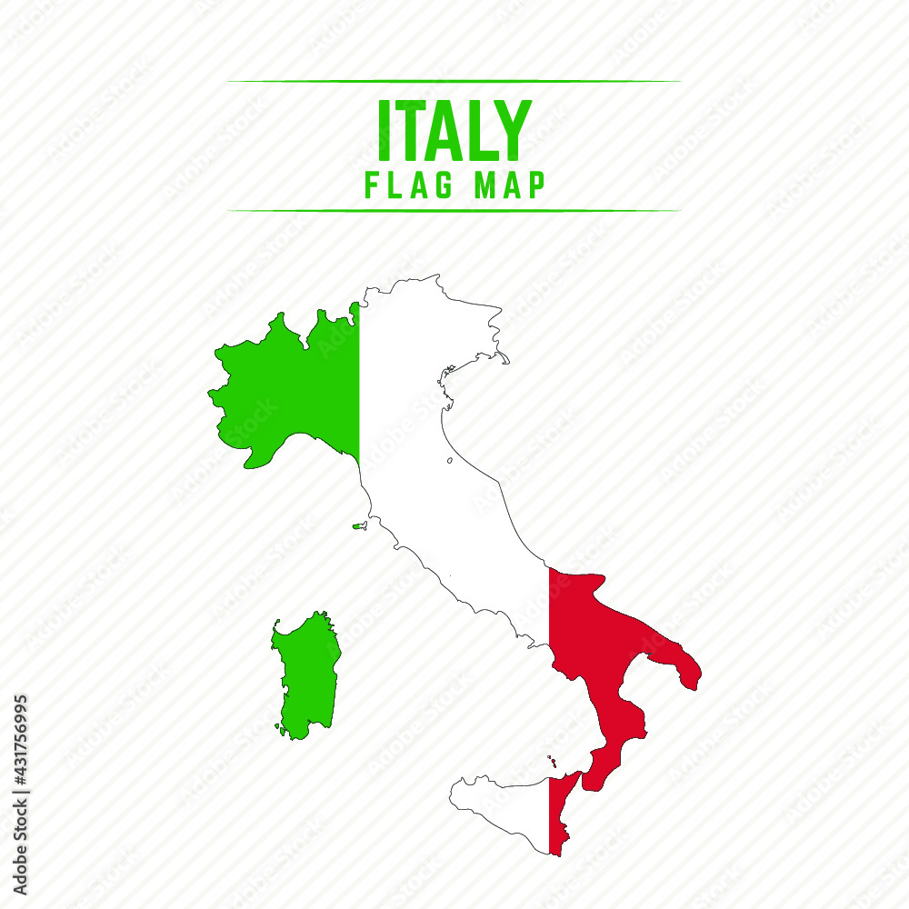 Flag Map of Italy. Italy Flag Map Flag Map of Italy. Italy Flag Map