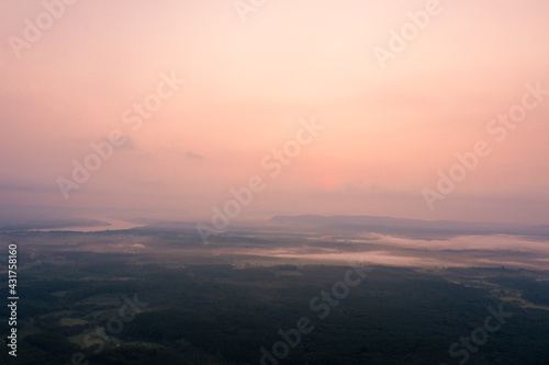 Morning sunrise in Bueng Kan province, Thailand. © Panwasin