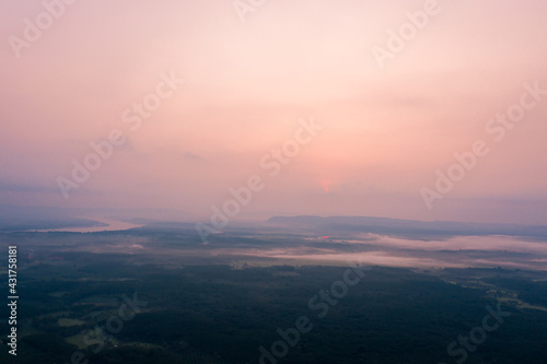 Morning sunrise in Bueng Kan province, Thailand.