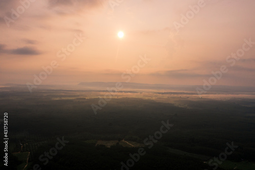 Morning sunrise in Bueng Kan province, Thailand.