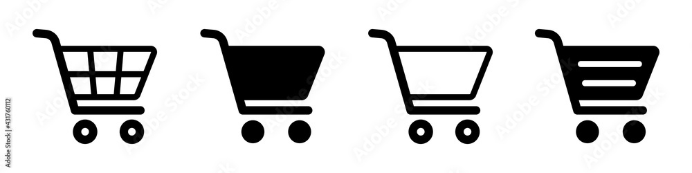 Shopping cart icons for apps and websites. Basket set. Shopping cart vector icon. Online shop, market, shopping. Cart icon vector illustration. Shopping cart icons for apps and websites. Basket set. Shopping cart vector icon. Online shop, market, shopping. Cart icon vector illustration.