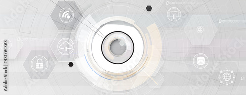 Abstract Artificial intelligence. Cloud computing. Machine learning. Technology web background. Virtual concept