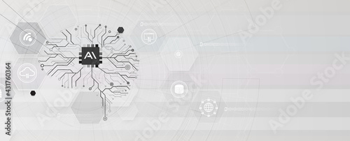 Abstract human brain. Artificial intelligence technology. Science background