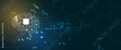 Abstract human brain. Artificial intelligence technology. Science background
