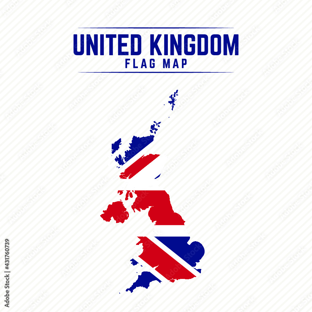 Flag Map of United Kingdom. United Kingdom Flag Map