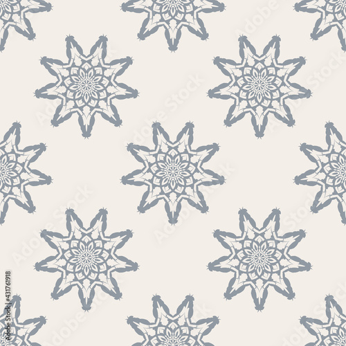 Beige seamless pattern with ornament. Good for clothing and textiles.
