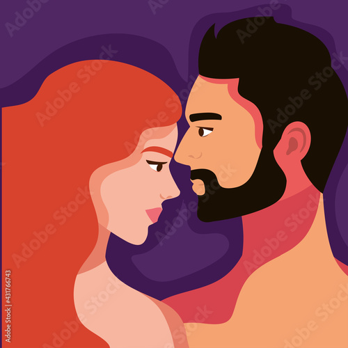 lovers couple shirtless