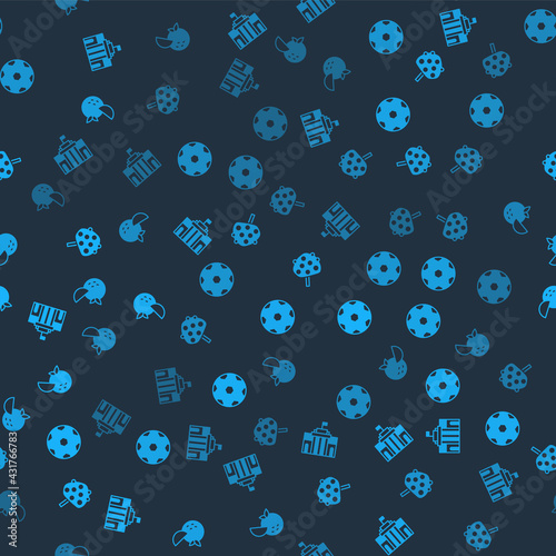 Set Prado museum, Football ball, Orange tree and fruit on seamless pattern. Vector