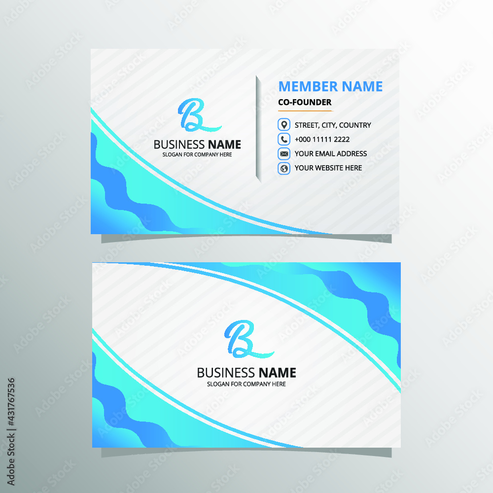Blue Curved Lines Business Card Template Blue Curved Lines Business Card Template