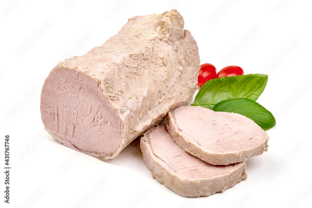 Boiled pork, isolated on white background. High resolution image Boiled pork, isolated on white background. High resolution image