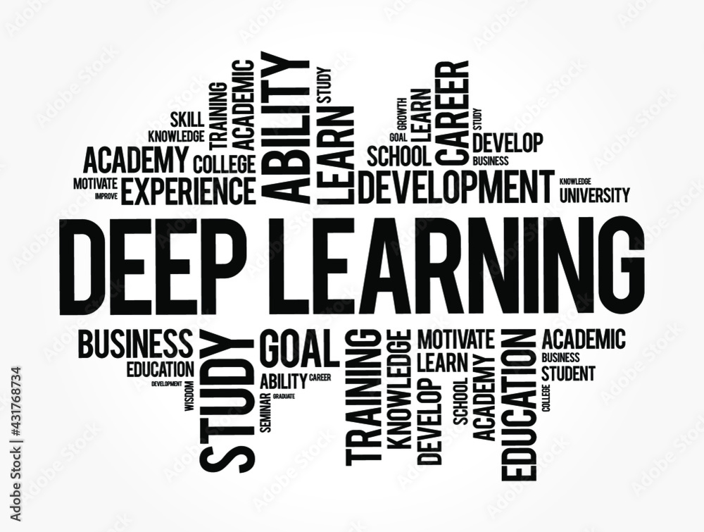 Deep Learning word cloud collage, education concept background Deep Learning word cloud collage, education concept background