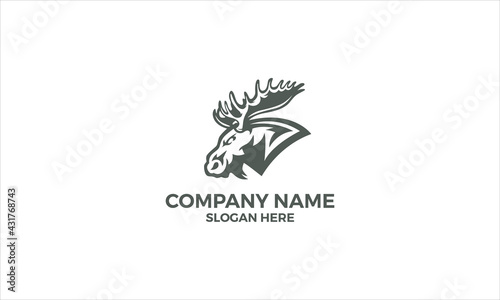 Moose Strong logo vector icon illustration