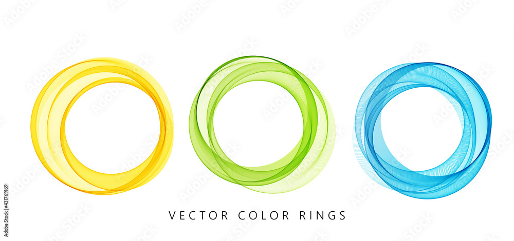 Vector abstract colorful round lines isolated on white background. Design element for modern concept.