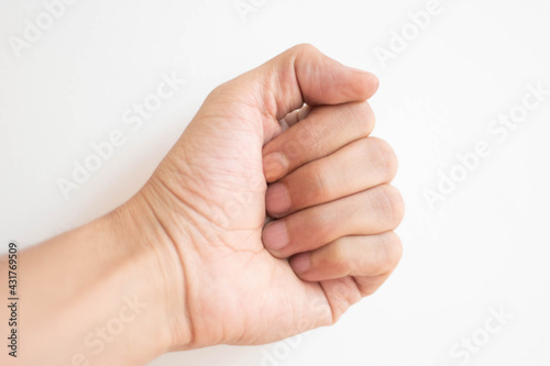 fist in a white background