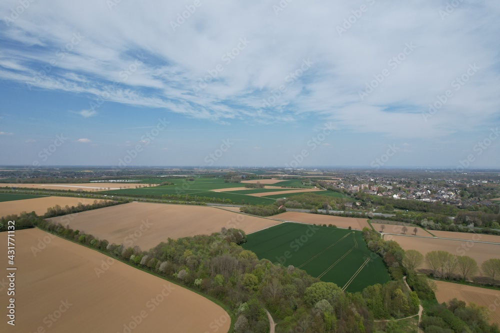 Landschaftsaufnahme Drohnenfoto Feld Grevenbroich