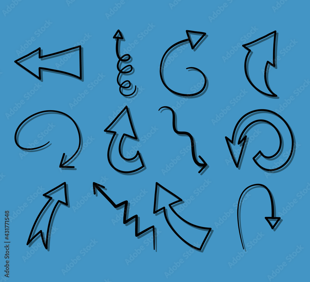 black arrows set black arrows set