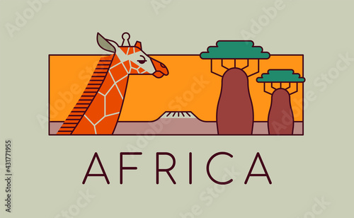 Africa safari wildlife concept cartoon isolated