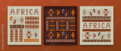 Africa culture ethnic tribal art african card set