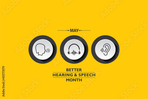 Vector Illustration of Better Hearing and Speech Month observed in May.