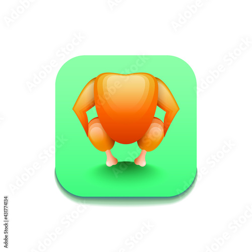 Chicken Fried Logo Vector Symbol Icon Design Style