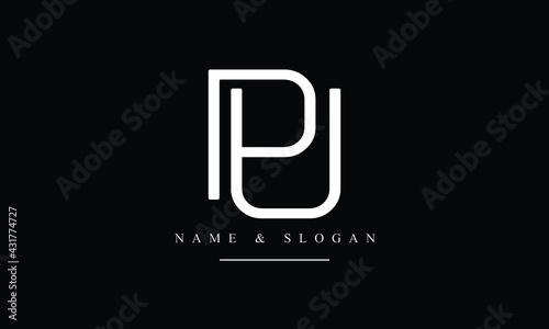PU, UP, P, U abstract letters logo monogram
