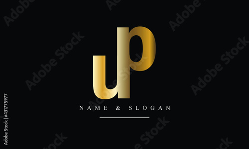 PU, UP, P, U abstract letters logo monogram