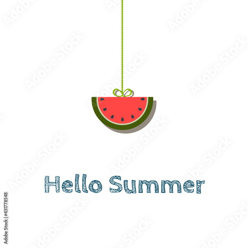 Hello Summer Season. Watermelon. Healthy Food Concept.