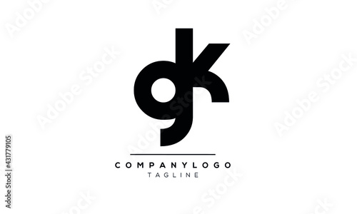 Abstract Letter Initial GK KG K G Vector Logo Design Template
