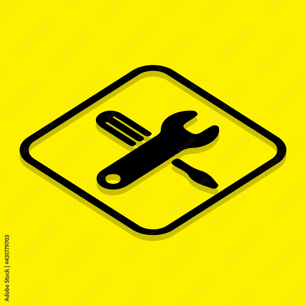 Simple symbol of a wrench and screwdriver repair tool Simple symbol of a wrench and screwdriver repair tool