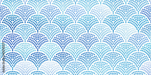 Pattern with texture of scales and squares.