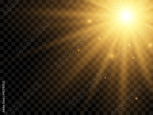 Sunlight on a transparent background