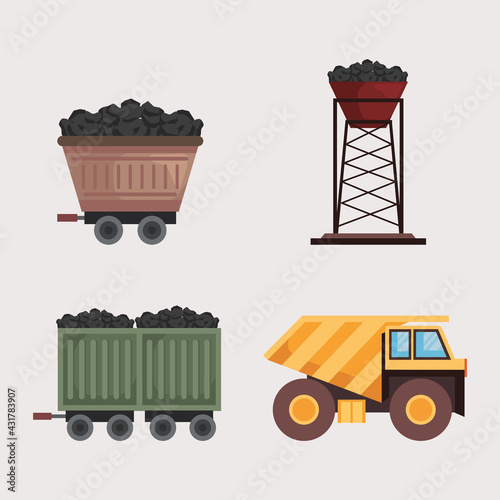 four mine industry icons