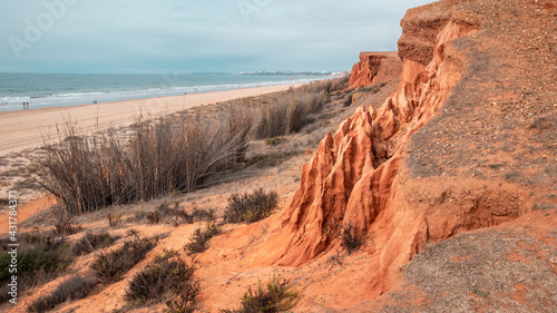 View of beautiful Falesia Beach in Albufeira, Portugal 