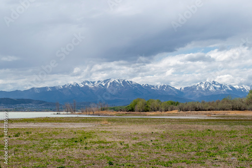 landscape with lake and mountains