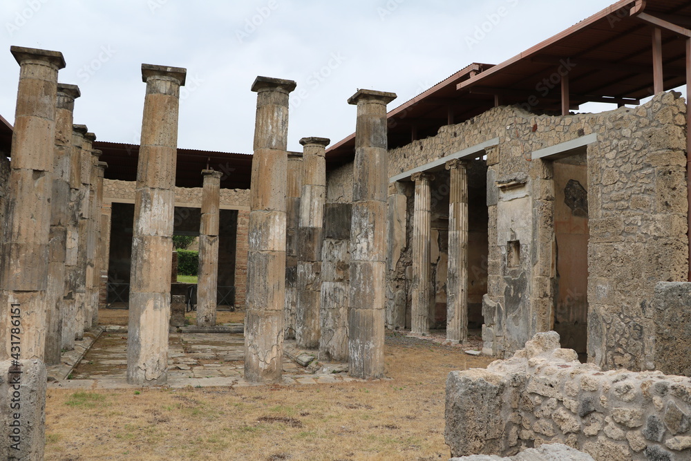 Columns in the ruins of Pompeii, Italy