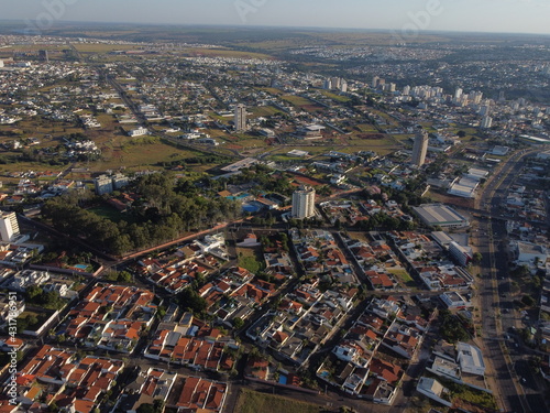 Drone picture city from above Uberlandia 2