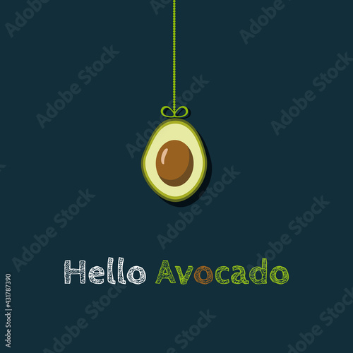 Hello Avocado. Healthy Food Concept
