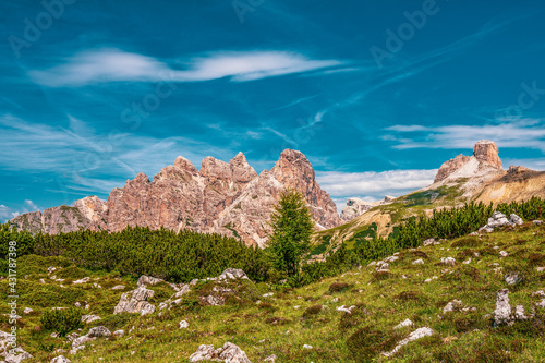 Three Peaks Nature Park in the Dolomites, Italy. photo