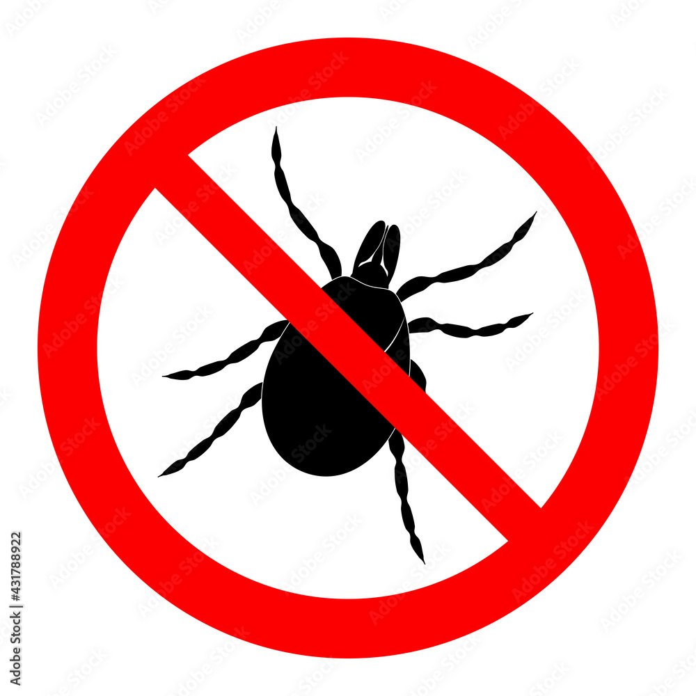 Pest control sign, no tick sign, vector illustration Pest control sign, no tick sign, vector illustration