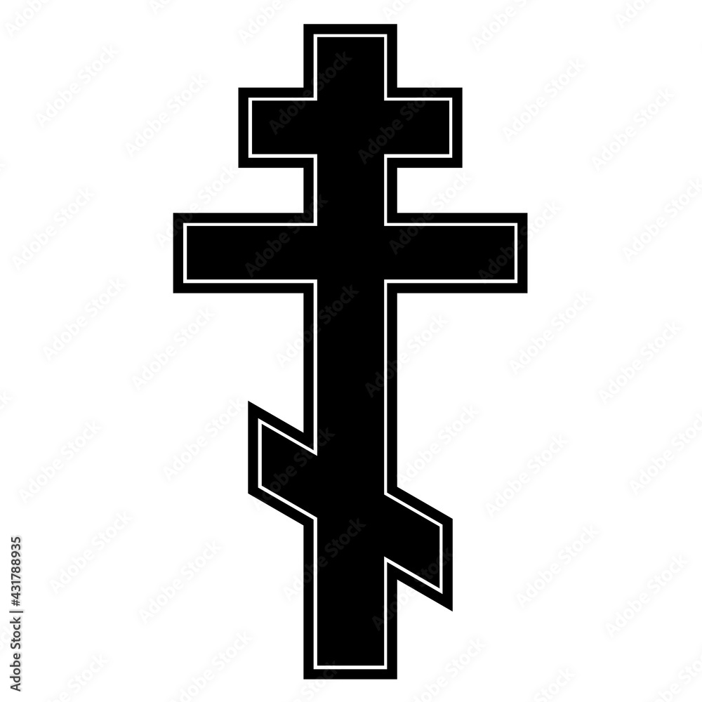 Russian orthodox cross isolated on white. Eastern Christian orthodox cross icon, vector illustration Russian orthodox cross isolated on white. Eastern Christian orthodox cross icon, vector illustration