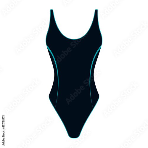 One piece swimsuit for women, vector illustration