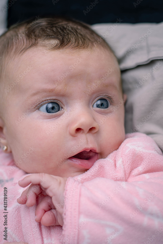 baby babe close-up space for text